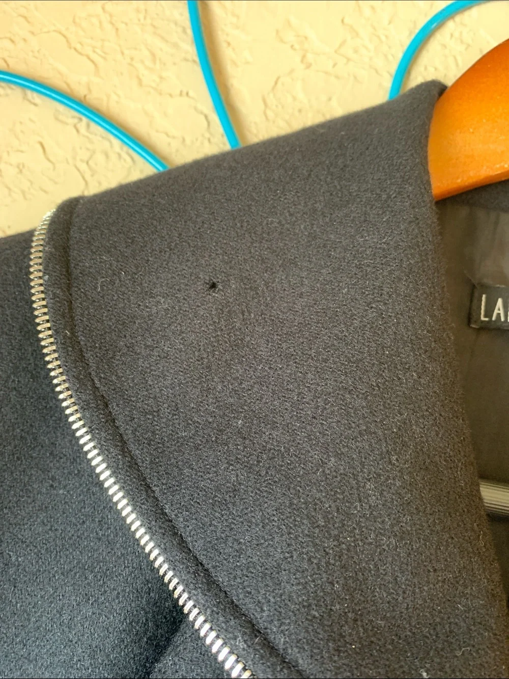 Lafayette 148 Wool Black Ruffle-Trim Zip Front Jacket AS IS - Picture 3 of 9